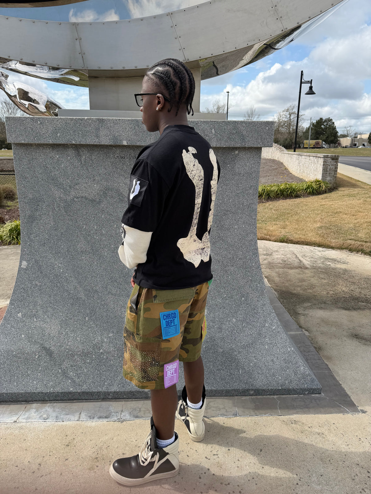 "Chrgd Dept" Cargo Shorts