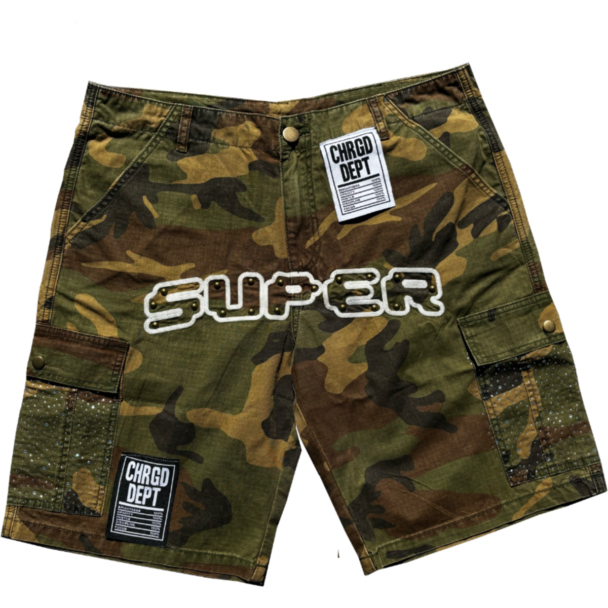 "Chrgd Dept" Cargo Shorts