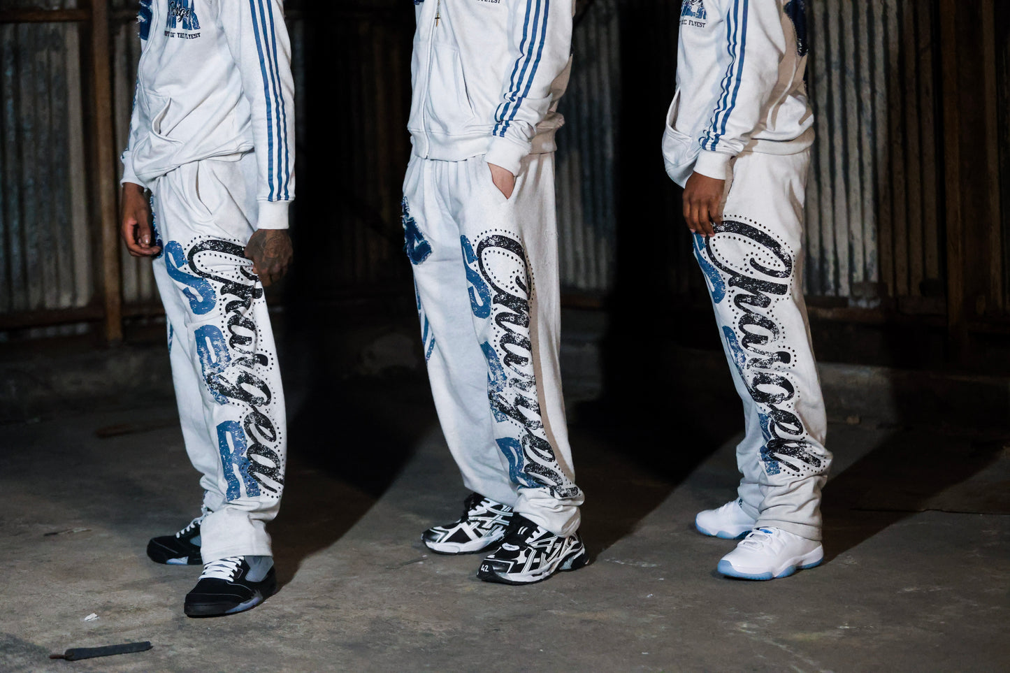 White Supercharged "Statement" Sweats